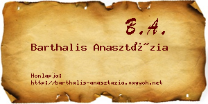 Barthalis Anasztázia névjegykártya
